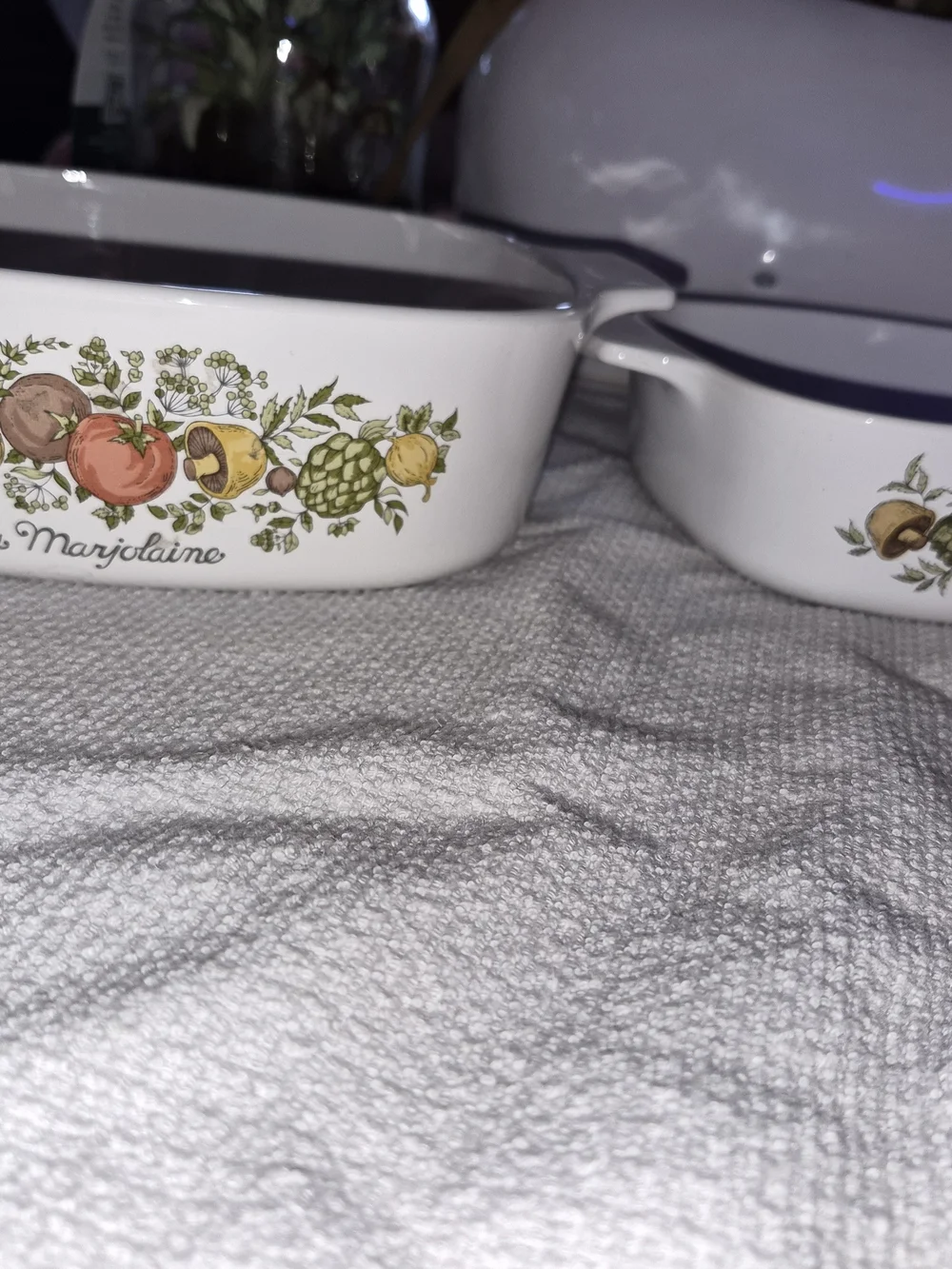 vintage Corning Ware casserole dish from the 